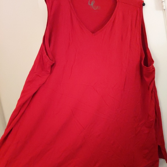 Plus Size V Neck Tank Top - Red - Ulla Popken, 5XL - Picture 3 of 6